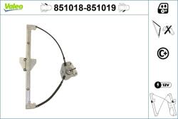 VALEO Mecanism actionare geam VALEO 851018 (851018) - fixbox