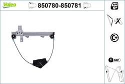 VALEO Mecanism actionare geam VALEO 850780 (850780) - fixbox