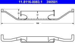 ATE Arc, etrier frana ATE 11.8116-0083.1 (11.8116-0083.1)