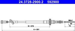 ATE Cablu ambreiaj ATE 24.3728-2900.2 (24.3728-2900.2)