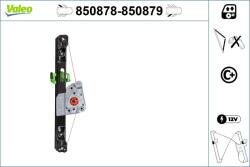 VALEO Mecanism actionare geam VALEO 850878 (850878)