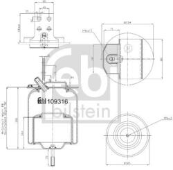 Febi Bilstein Burduf, suspensie pneumatica FEBI BILSTEIN 109316 (109316)
