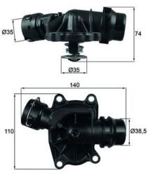 MAHLE Termostat, lichid racire MAHLE TI 233 88 (TI 233 88)