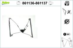 VALEO Mecanism actionare geam VALEO 861136 (861136)