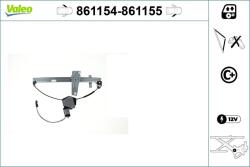 VALEO Mecanism actionare geam VALEO 861155 (861155)