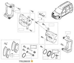 Original Renault Set accesorii, etrier frana ORIGINAL RENAULT 77 01 208 339 (77 01 208 339)
