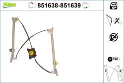 VALEO Mecanism actionare geam VALEO 851638 (851638)