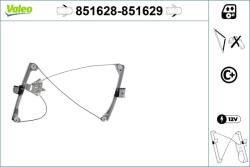VALEO Mecanism actionare geam VALEO 851628 (851628)