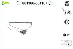 VALEO Mecanism actionare geam VALEO 861166 (861166)
