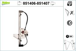 VALEO Mecanism actionare geam VALEO 851406 (851406)