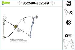 VALEO Mecanism actionare geam VALEO 852588 (852588)