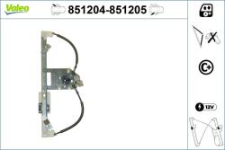 VALEO Mecanism actionare geam VALEO 851204 (851204)