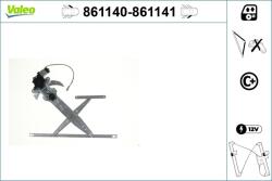VALEO Mecanism actionare geam VALEO 861141 (861141) - fixbox