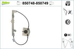 VALEO Mecanism actionare geam VALEO 850748 (850748)