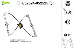 VALEO Mecanism actionare geam VALEO 852524 (852524)