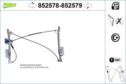 VALEO Mecanism actionare geam VALEO 852578 (852578) - fixbox