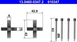 ATE Set accesorii, placute frana ATE 13.0460-0347.2 (13.0460-0347.2)
