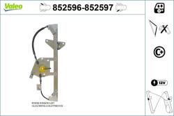 VALEO Mecanism actionare geam VALEO 852596 (852596)