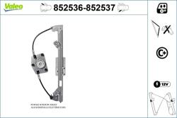 VALEO Mecanism actionare geam VALEO 852536 (852536)