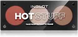 Inglot Face Palette хайлайтър, бронзър и руж цвят HOT STUFF 7.2 гр