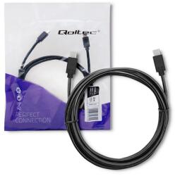 Qoltec 52352 USB kábel 2, 5 M USB 3.2 Gen 1 (3.1 Gen 1) USB C Fekete (52352)