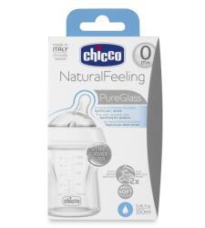 Chicco Стъклено шише Natural Feeling 150 мл със силиконов биберон 1 капка N0238/00080611000000 (N0238) - ozone
