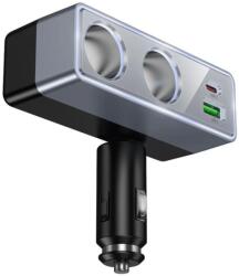  Autós töltő Hoco 1xUSB A + 1xUSB C + 2x szivargyújtó port PD QC3.0 max 240W/24V Z65B fekete