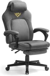 SONGMICS Ergonomikus gamer szék lábtartóval, dönthető háttámlával, 150 kg teherbírással, galambszürke (OBG072G01V1)