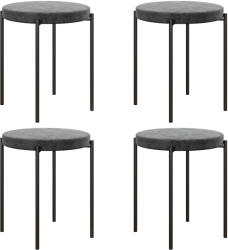 HomCom Set de 4 taburete de bucătărie, empilabile, stil catifea, până la 100 kg, cadru din oțel, 41, 5 x 41, 5 x 46 cm, Gri închis | Aosom Romania (835-378V00CG)