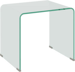 HomCom Măsuță de Cafea Modernă cu Picioare Antiderapante, Măsuță din Sticlă Securizată, 50x40x45 cm, Transparentă, Design Elegant | Aosom Romania (839-977V00CR) Masa de cafea