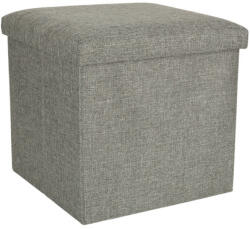 IconIQ Összecsukható Puff Tárolórekesszel Szürke 38x38x38cm