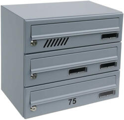  M37 moduláris postaláda RAL, 4db Névtábla + perforáció RAL 7024 sötét szürke