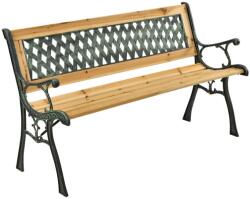 Lean Toys Lean Kerti Pad Fém Háttámlával - 125cm, Fa és Fém (5905991073369)