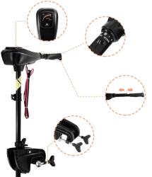 inSPORTline Elektromos csónakmotor inSPORTline A43 55lb/636W/12V, összecsukható kialakítás, hátsó rögzítés, alacsony fogyasztás, háromlapátos hajócsavar (31047)