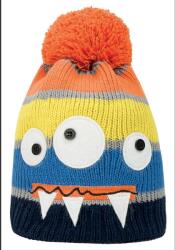 DOLL Gyerek sapka pomponnal, baba, csíkok és szörnyminta, többszínű, 50% pamut, 50% akril (hurtimex_4050744698397)