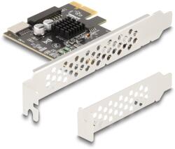 Delock PCI expressz x1 kártya - 1 x belső USB 5 Gbps Type-E Key A and 1 x 19 pin USB pin header male - alacsony profilú formatényező
