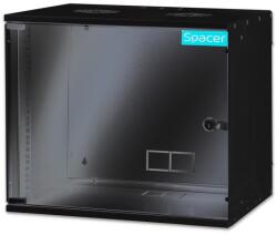 Spacer Szekrény 19 hüvelykes Távtartó 9U SPCW-9U-BK, falra rögzíthető, szétszerelt, maximális teherbírás 100Kg, Fekete (SPCW-9U-BK)