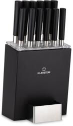 Klarstein Kitano XL, késkészlet tömbbel, 13 darabos, 12 kés, acél, luxus fa blokk (KG10-KitanoXLBlack) (KG10-KitanoXLBlack)