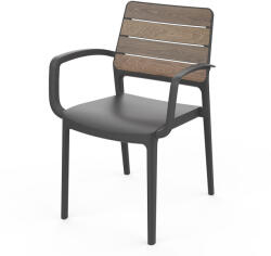 Keter Porto kartámaszos műanyag kerti szék dió-grafit (271461) - leziter