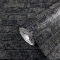 MARBURG Kőmintás fekete vlies tapéta MARBURG/WOOD&STONES 58423 (58423)