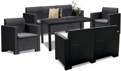 Leziter Set de mobilier de grădină Nero IV Large cu 7 locuri, grafit (LBIHELGR_LBINSZ-GRA_2_LBIN2K-GRA_LBIN3K-GRA)