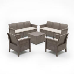 Leziter Venus Set mobilier de grădină mare cu 8 locuri cappuccino (LBIV5GAR-TA_LBIV3K-CAP)