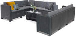 Leziter Set de mobilier de grădină de colț City Big cu 8 locuri, grafit (LBICS5GAR-GRA_LBIC3K-GRA)