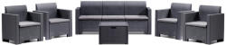 Leziter Set de mobilier de grădină Nero II Large cu 7 locuri, grafit (LBIN5GAR-GRA_LBINSZ-GRA_2)