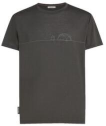 Icebreaker Merino Blend Core SS Tee Single Line Camp Men Tricou cu mânecă scurtă OBSIDIAN XL