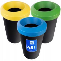 Kadax Hulladékgyűjtő Kosár Hulladékgyűjtő 45L Szelektív Vödör Szemetes 3db (K9806)