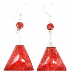  Ezüst fülbevaló "Koral" háromszög alakú