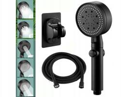  Zuhanyszett Fekete Zuhanyfej Zuhany Tömlő Tartó 5 Funkció (SŁUCHAWKA PRYSZNICOWA CZARNA WĄŻ UCHWYT)