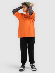 4F loose póló nyomattal fiú narancssárga 140 (9-10 év) (4FJWSS26TTSHM2813-70S-140)