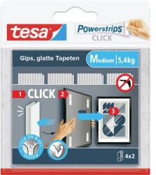 Tesa Akasztó, öntapadó, M méret, TESA "Powerstrips CLICK (TE77721) - iroda24